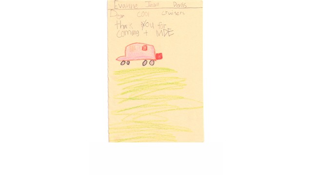 Mike Davis Elementary School thank you letter